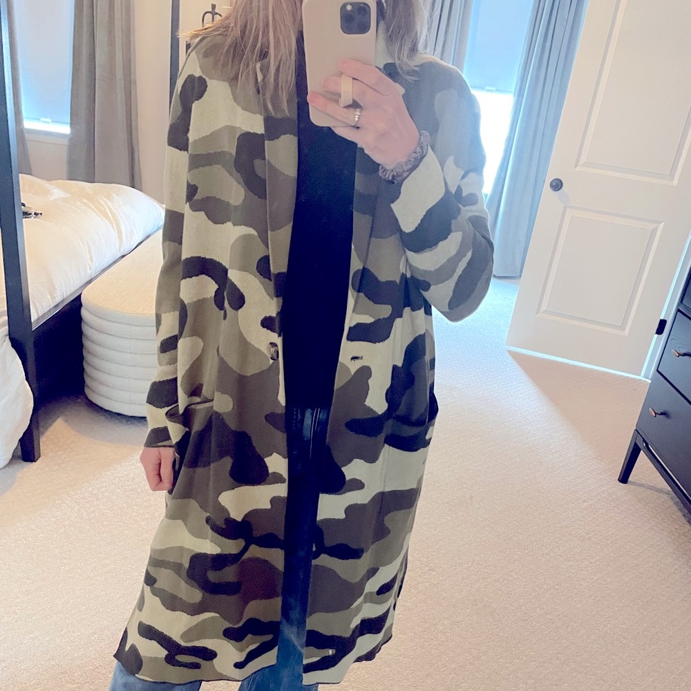 Anthropologie Camo Coatigan
